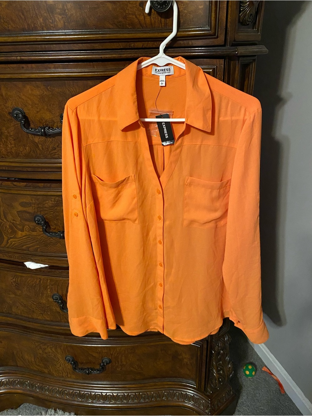 Express orange portofino blouse nwt